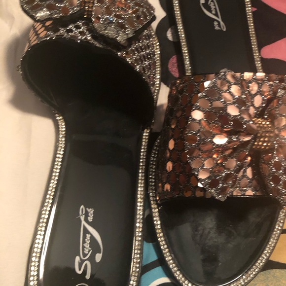 Jelly slides with gold sequins - Picture 4 of 5